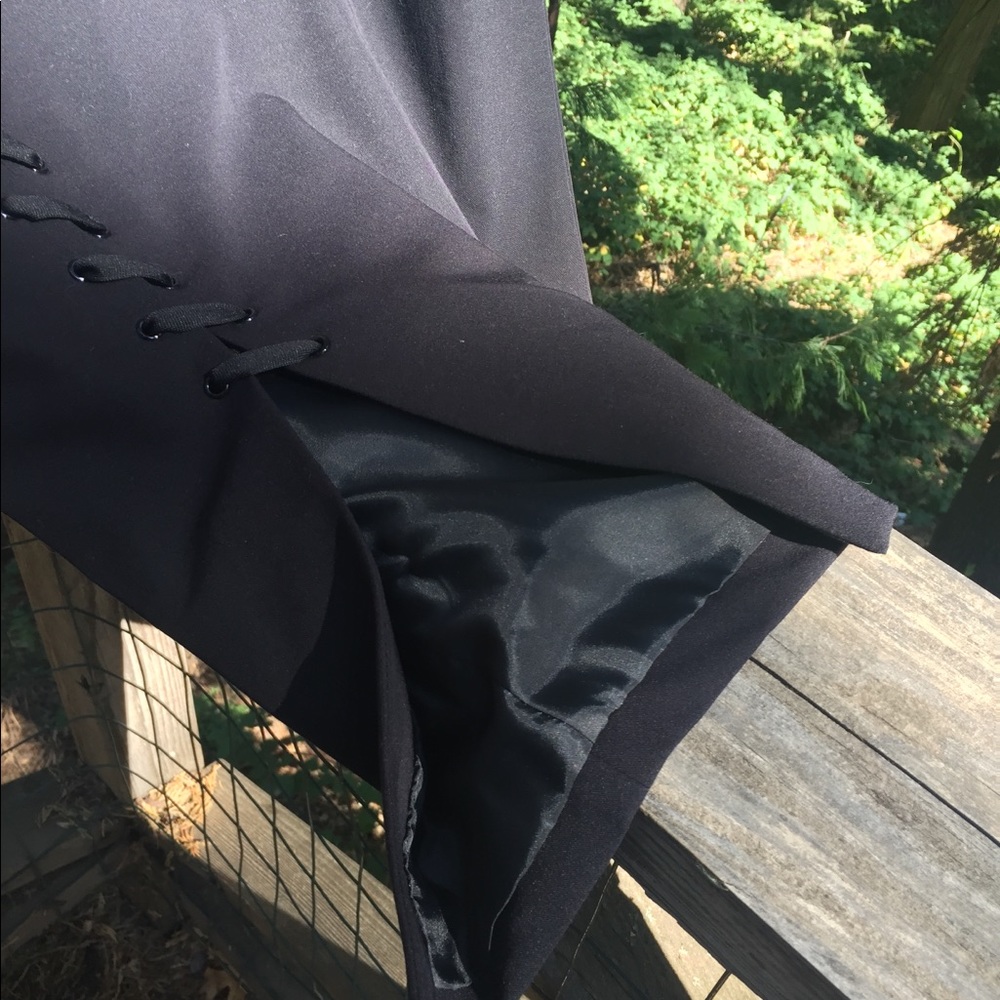 Worthington suiting fabric black taylored midi slip pencil skirt - Picture 5 of 9